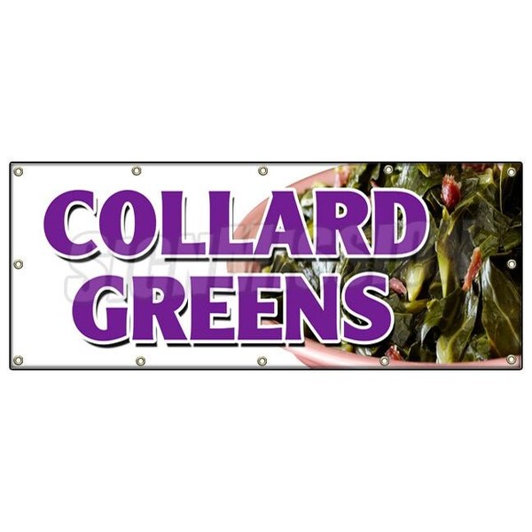 COLLARD GREENS BANNER SIGN soul food okra chicken cornbread hushpuppies